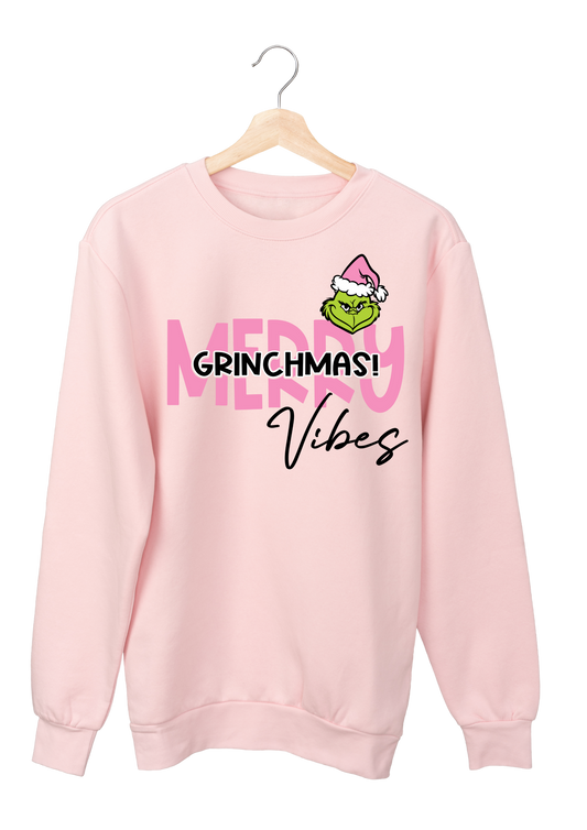 MERRY GRINCHMAS SWEATSHIRT, GRINCH SWEATSHIRT, CHRISTMAS SWEATSHIRT, CHRISTMAS VIBES, CHRISTMAS GIFTS